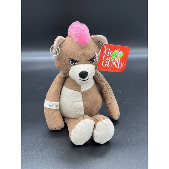 Gund Diesel 830-Brown, Body Arts Punk Teddy Bear Mohawk Piercings Tattoos 10” - Picture 1 of 11